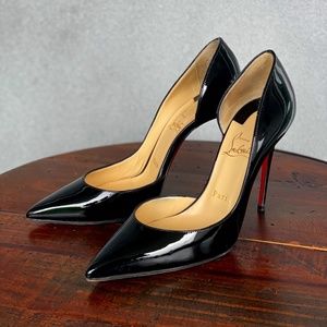 CHRISTIAN LOUBOUTIN IRIZA 100 PATENT BLACK SIZE 38